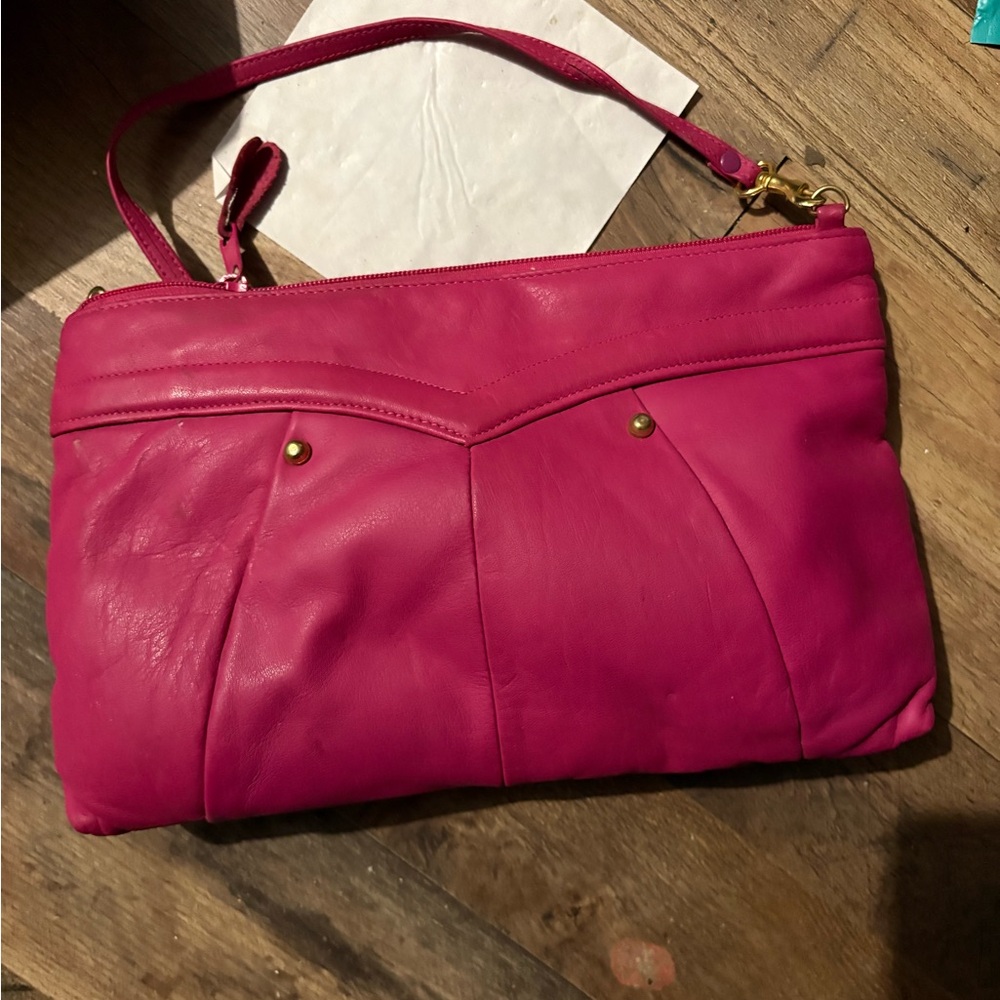 Pink Leather Women's Bag